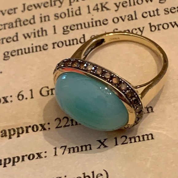 Jewelry - SOLD     14k Chancedony Brown Diamonds Ring